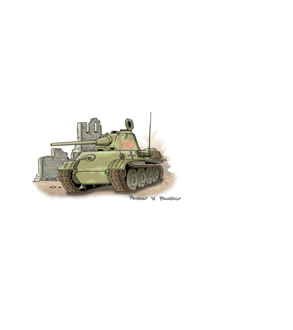 Panzer V. Panther Harckocsi minta világoskék pólón
