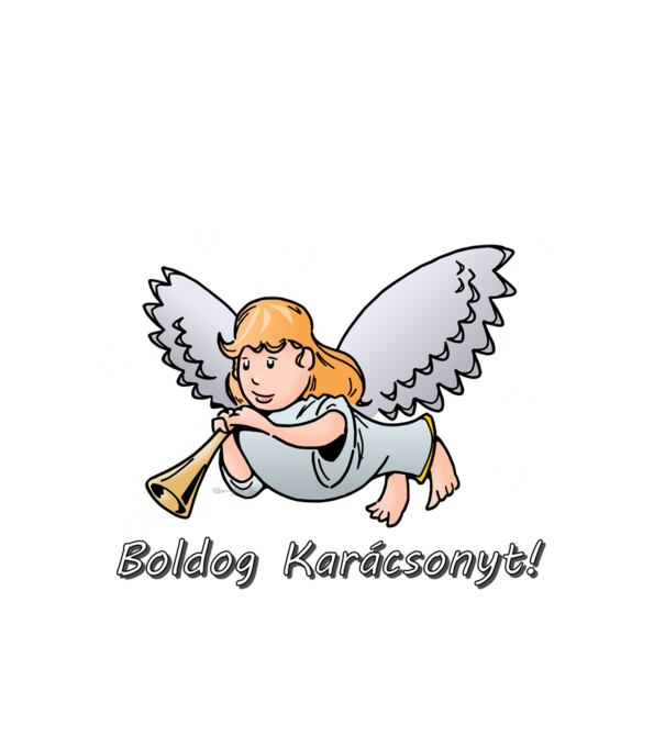 Angyalka ˝Boldog Karácsonyt!˝ minta fehér pólón