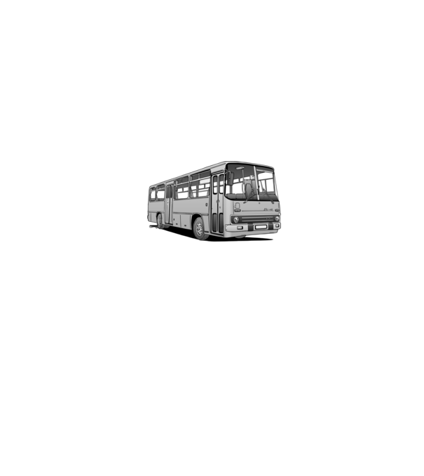 Ikarus 266 busz (szürke) minta szürke pólón