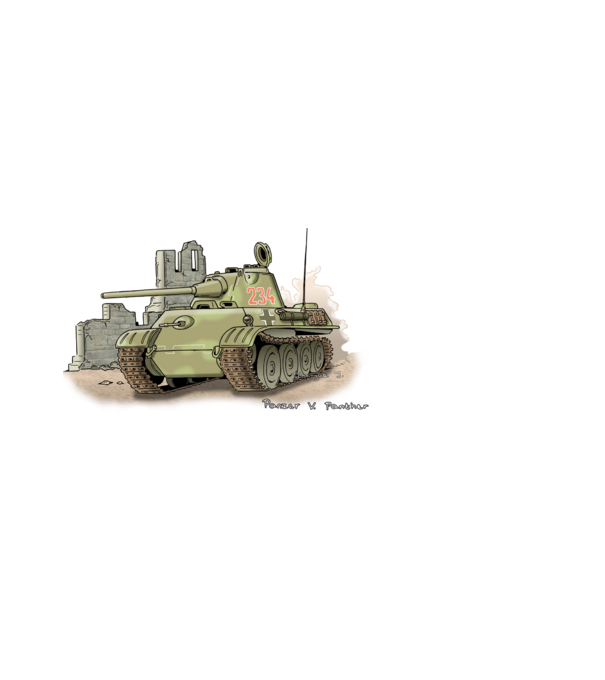 Panzer V. Panther Harckocsi minta fekete pólón
