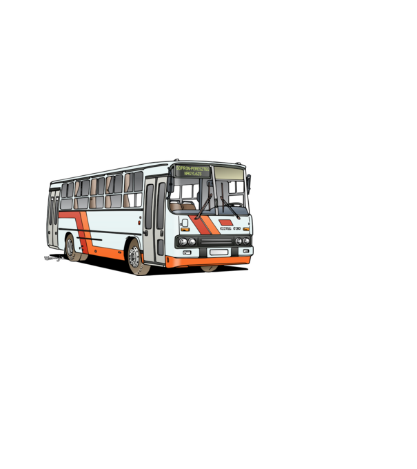 Ikarus 260 busz  minta fehér pólón