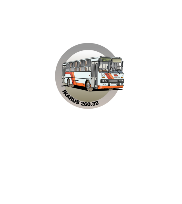 Ikarus 260 busz (körben) minta fekete pólón
