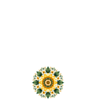 Sunflower mandala minta fehér pólón