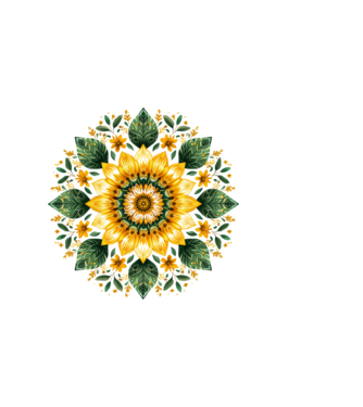 Sunflower mandala minta világos rózsaszín pólón