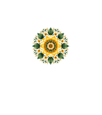 Sunflower mandala minta fehér pólón