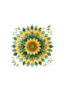 Sunflower mandala minta világos rózsaszín pólón