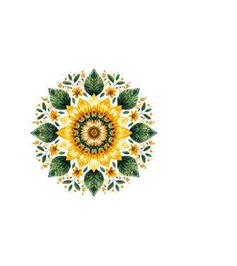 Sunflower mandala minta világos rózsaszín pólón