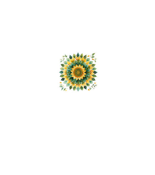 Sunflower mandala minta fehér pólón