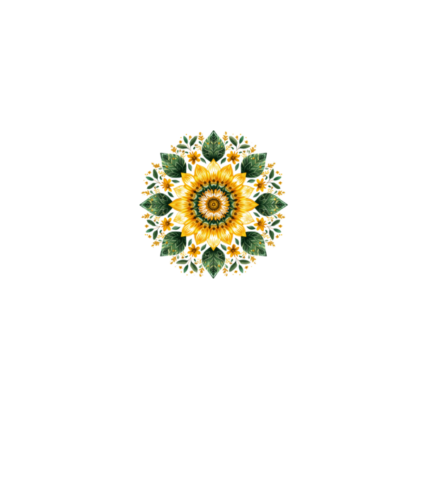 Sunflower mandala minta királykék pólón