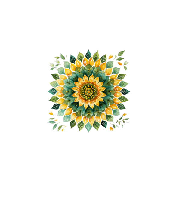 Sunflower mandala minta szürke pólón