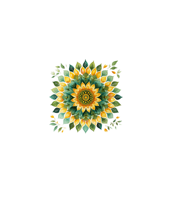 Sunflower mandala minta fehér pólón