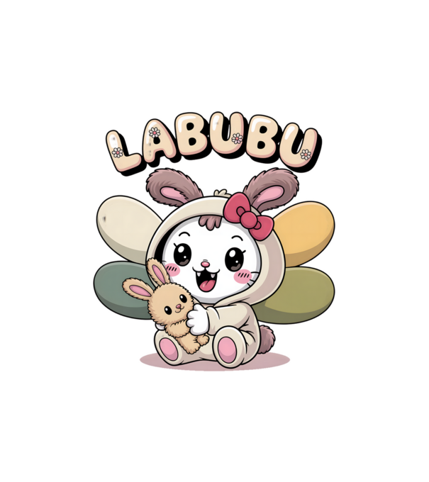 Labubu – Cukiság túlterhelés közeleg minta homokszín pólón