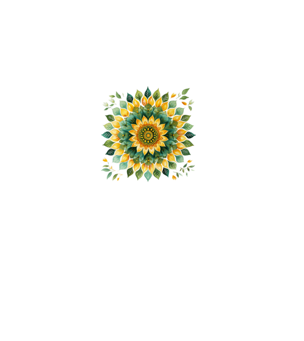 Sunflower mandala minta fehér pólón