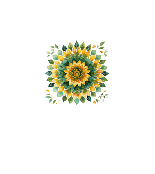 Sunflower mandala minta világos rózsaszín pólón