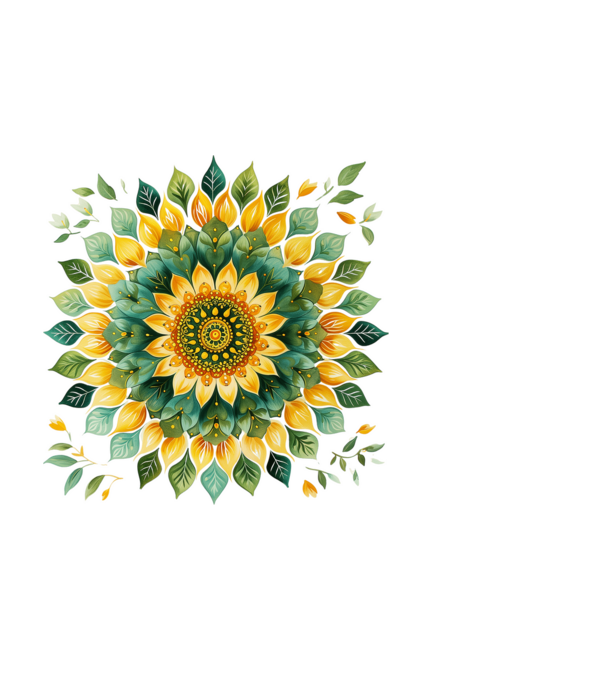 Sunflower mandala minta fekete pólón
