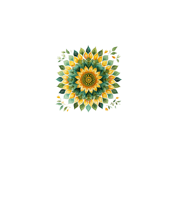 Sunflower mandala minta fehér pólón