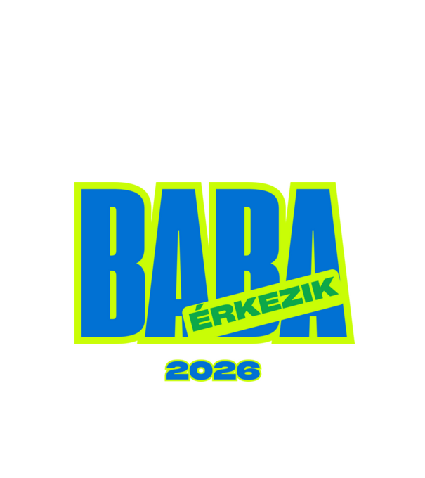 Baba érkezik 2026 – Felkészülni, vigyorogni!  minta fehér pólón