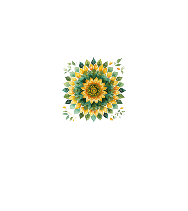 Sunflower mandala minta királykék pólón