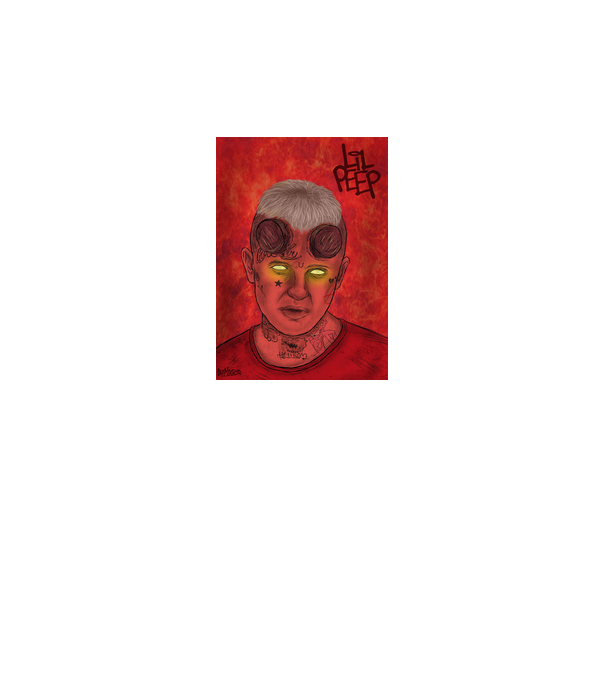 Lil Peep Hellboy minta sötétszürke pólón