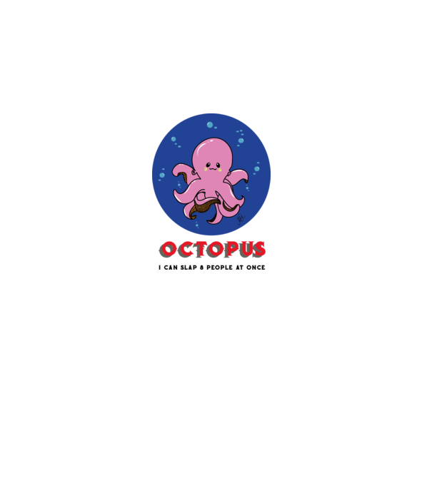 Octopus minta fehér pólón