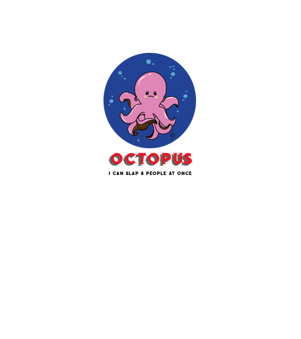 Octopus minta fehér pólón