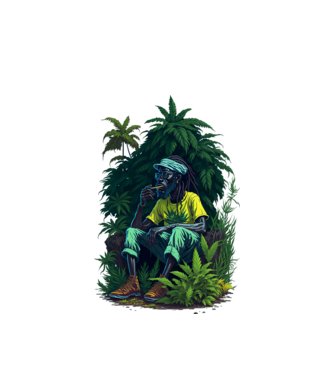 Jamaicai Rasta Férfi minta fehér pólón