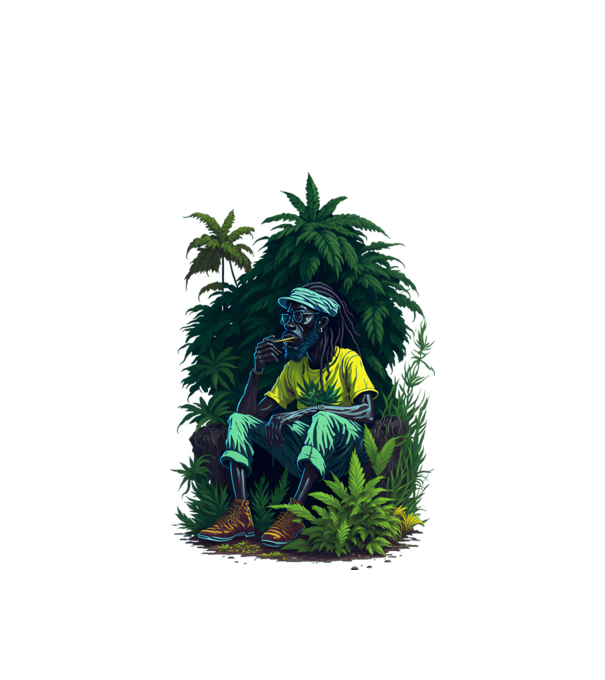 Jamaicai Rasta Férfi minta fehér pólón