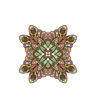 Mandala minta homokszín pólón