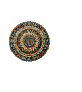 Mandala minta fekete pólón