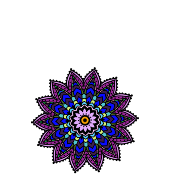 mandala minta királykék pólón