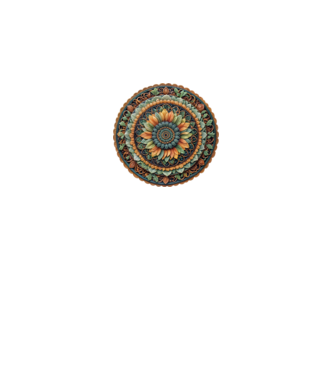 Mandala minta királykék pólón