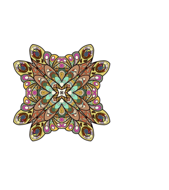 Mandala minta világoskék pólón