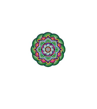 mandala minta zöld pólón