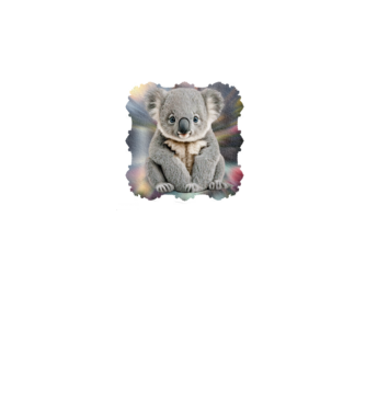 Koala minta fehér pólón