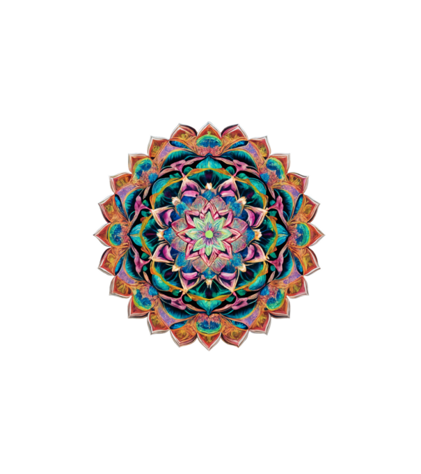 mandala minta fehér pólón