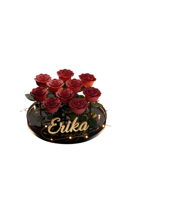 Erika minta fekete pólón
