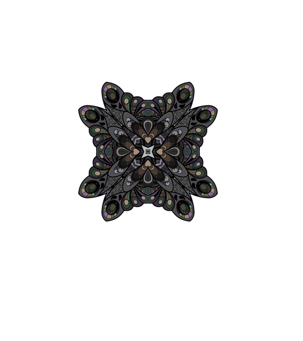 Mandala minta szürke pólón