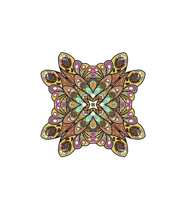 Mandala minta fehér pólón