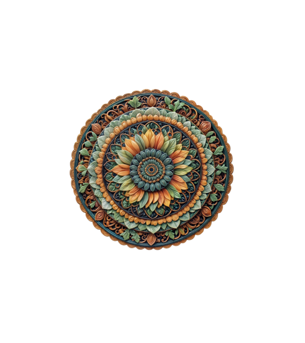 Mandala minta fehér pólón