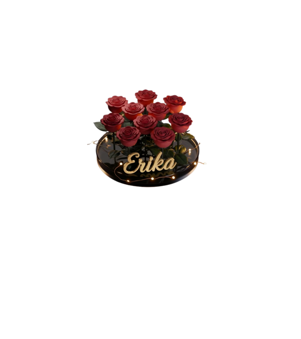 Erika minta fekete pólón