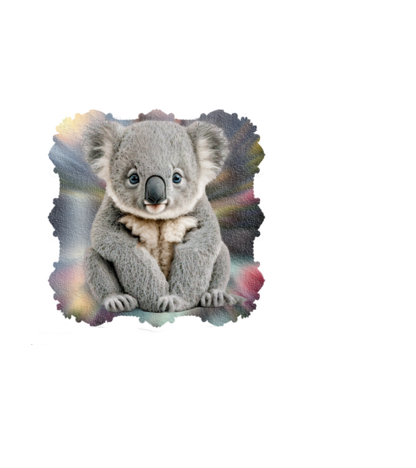 Koala minta fehér pólón