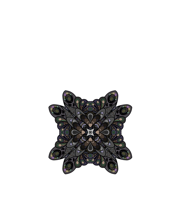 Mandala minta homokszín pólón