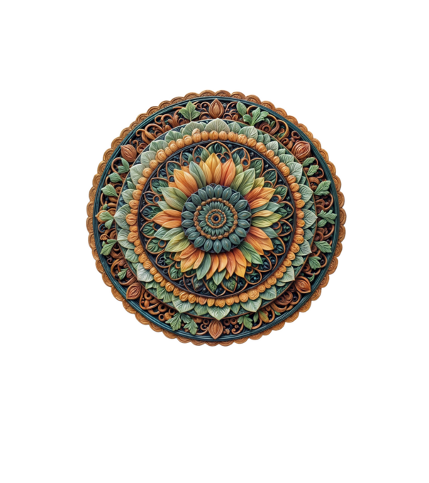 Mandala minta homokszín pólón