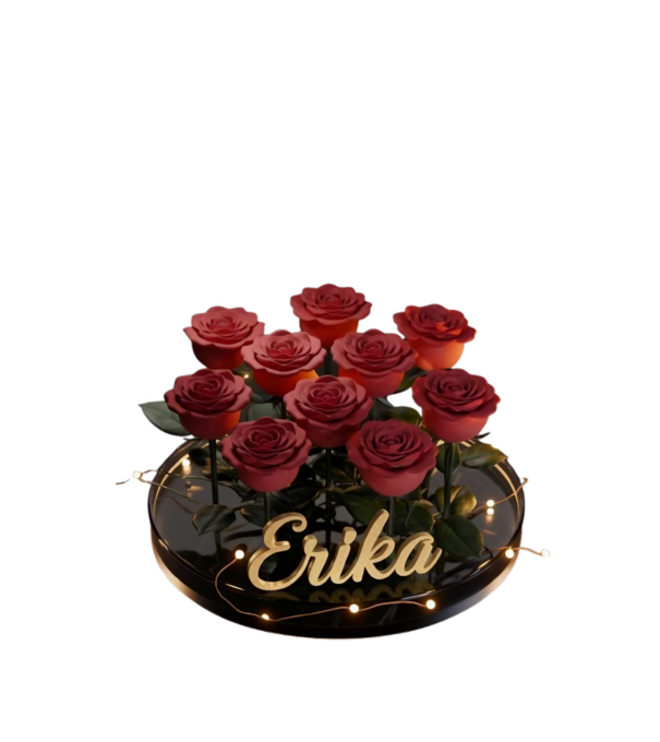 Erika minta fekete pólón