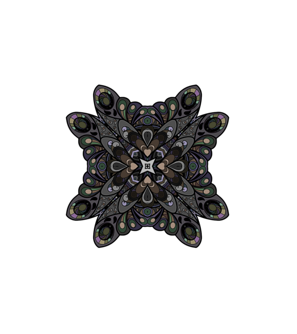 Mandala minta fehér pólón