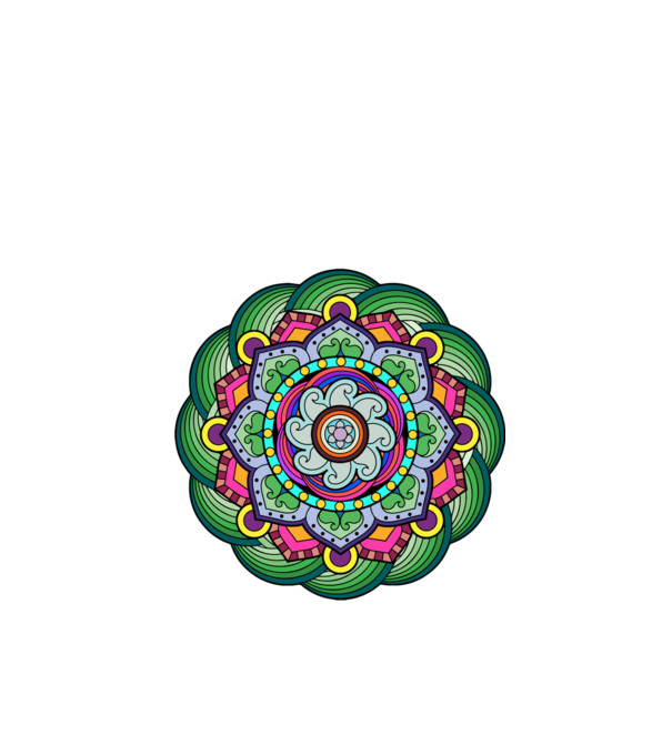 mandala minta fekete pólón