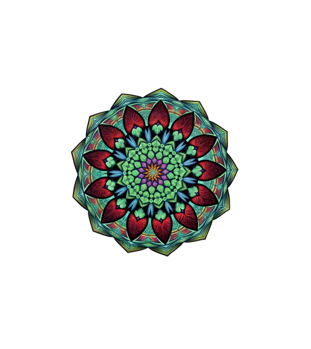 Mandala minta fehér pólón