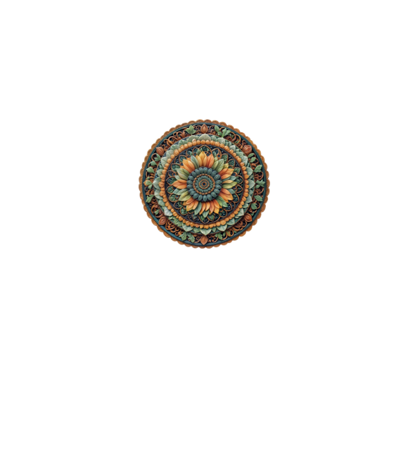 Mandala minta homokszín pólón