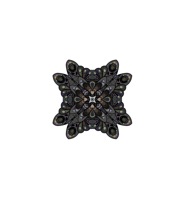 Mandala minta szürke pólón