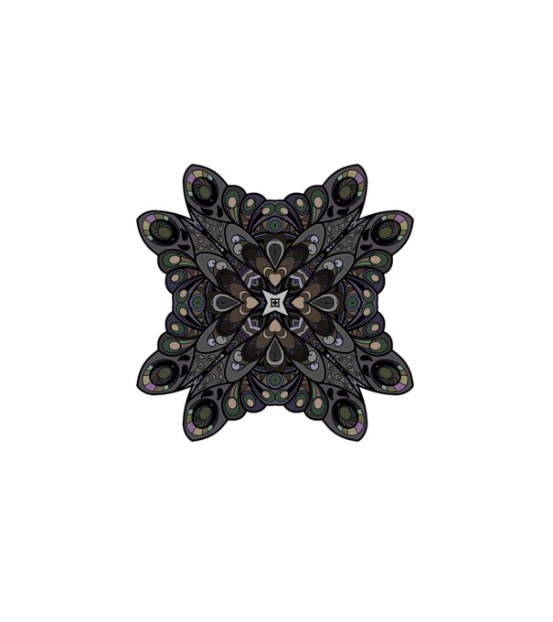 Mandala minta fehér pólón